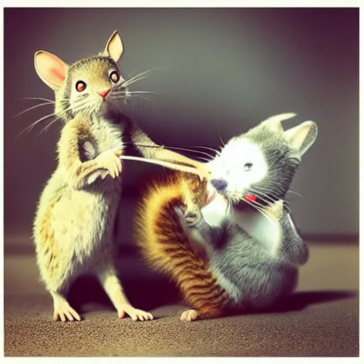 Prompt: “Tom and Jerry in real life, photography”