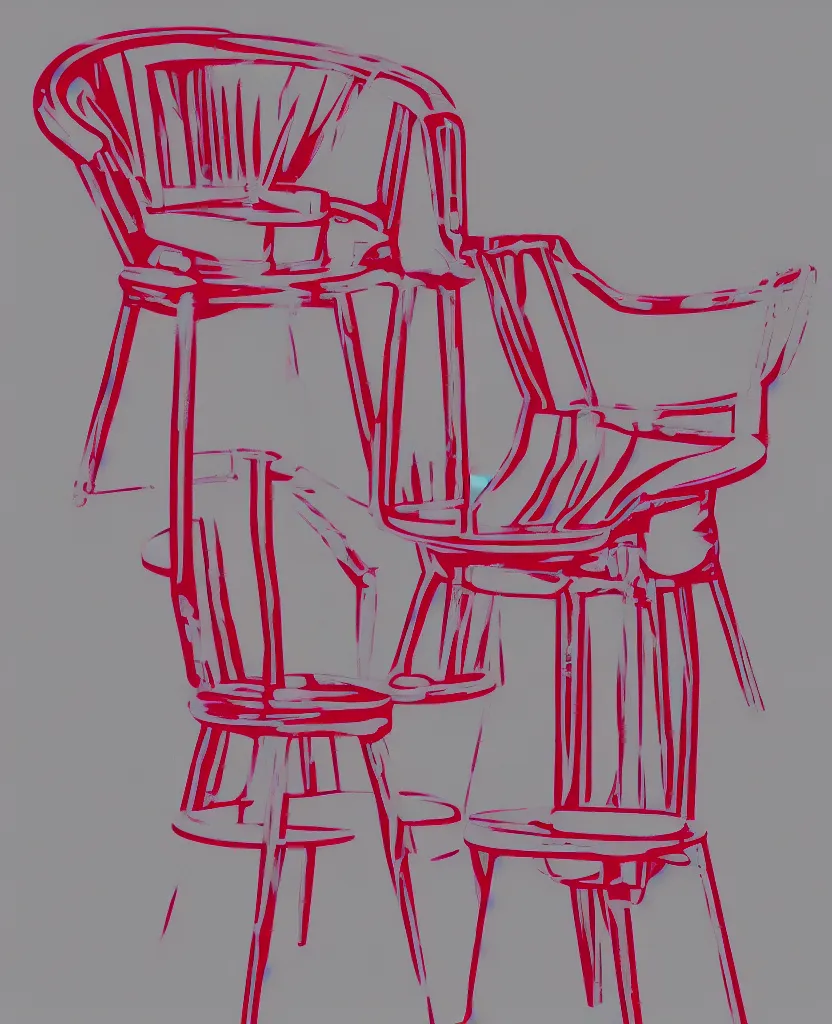 Prompt: a photo of a chair in the style of andy warhol