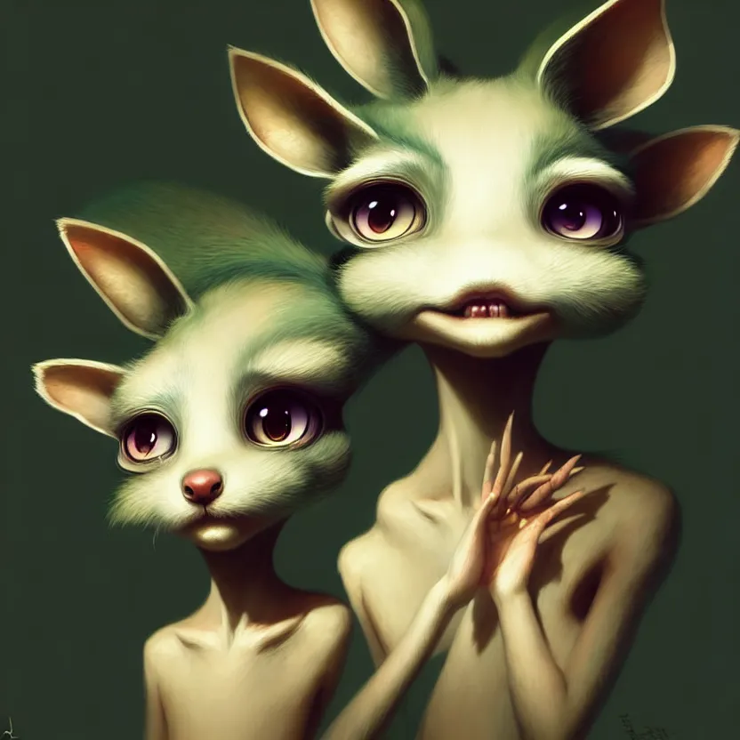 Image similar to a beautiful portrait of a cute anthropomorphic humanoid fursona. big eyes. character design by cory loftis fenghua zhong ryohei hase isma