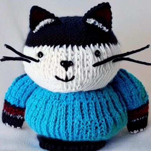 Prompt: a cute knitted cat