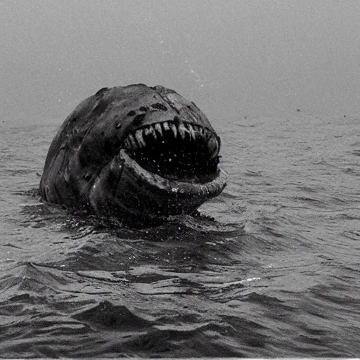 Prompt: photograph of a terrifying sea creature from underwater, scary, frightening, horrible, monster