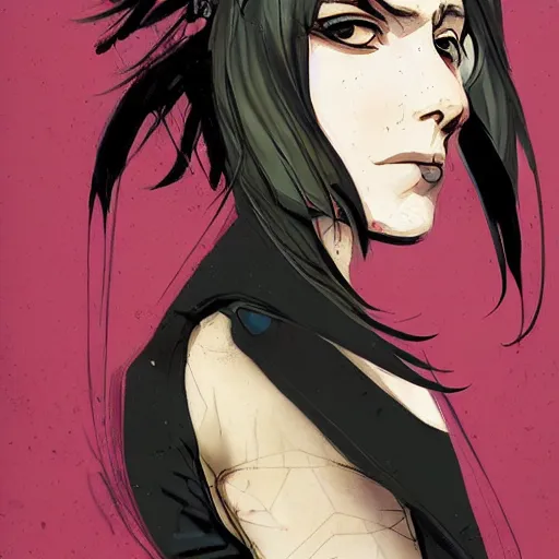 Image similar to highly detailed portrait of a punk young lady by Greg Tocchini and Cliff Chiang