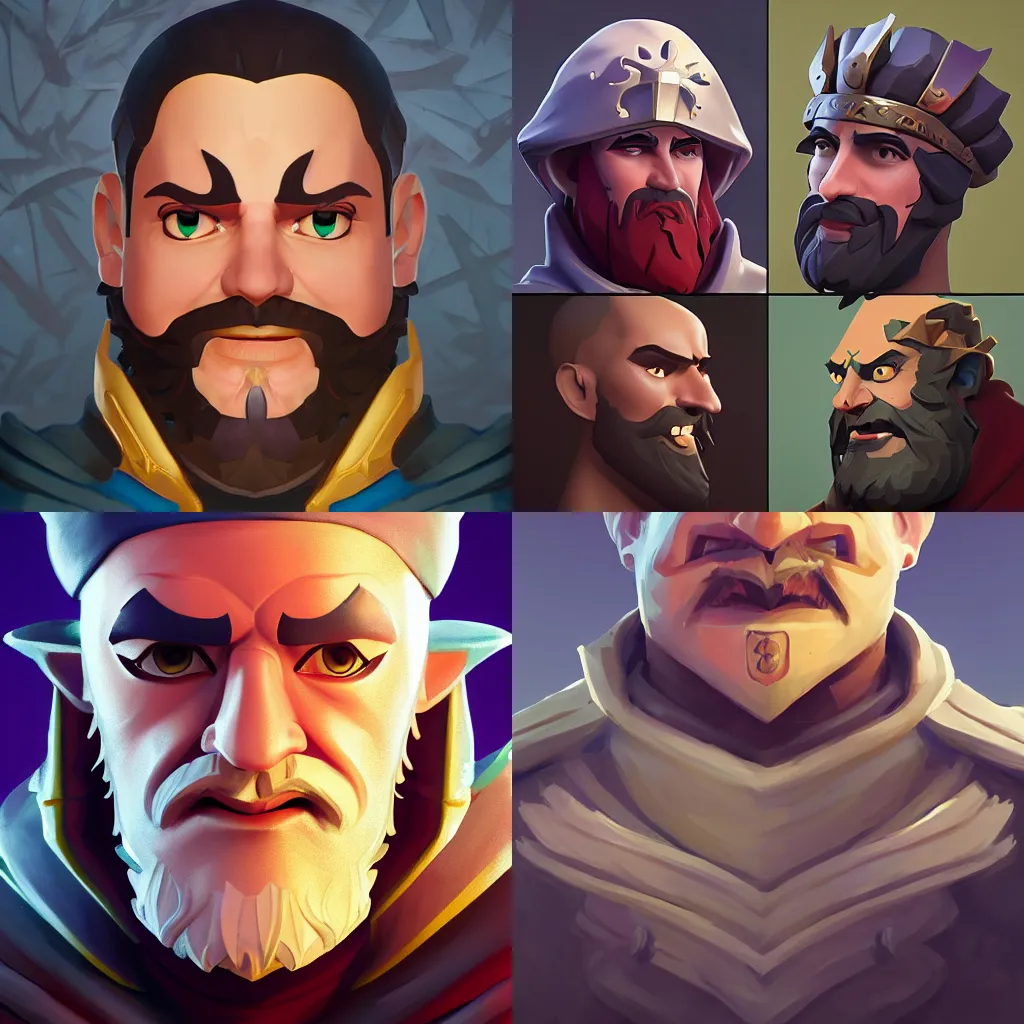 Prompt: face icon, medieval old king, stylized minimalist fortnite, cory behance hd by jesper ejsing, by rhads, makoto shinkai and lois van baarle, ilya kuvshinov, rossdraws global illumination