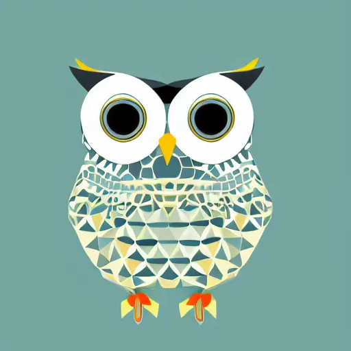 Prompt: owl vector polygon geometric, mbess, line drawing