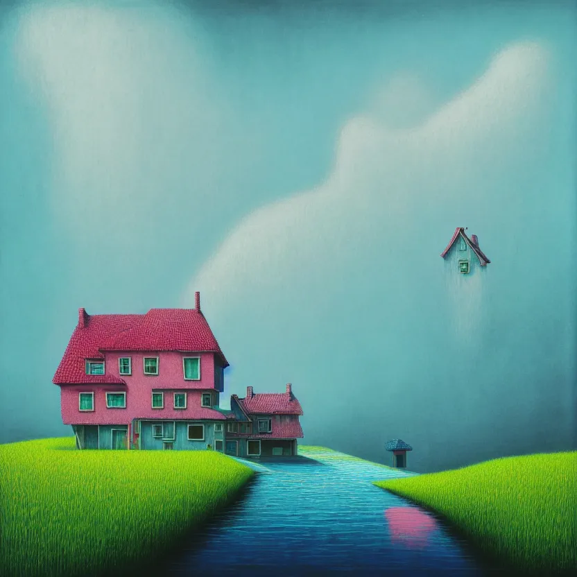 Prompt: house by calatrava, white sea cloud, summer morning, very coherent and colorful high contrast, art by! gediminas pranckevicius! geof darrow, pastel color, volumetric lighting, cinematic, floralpunk screen printing woodblock, dark shadows, hard lighting, stippling art