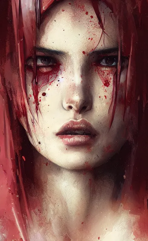 Image similar to The most beautiful arabian girl in the world crying blood ,digital art,ultra realistic,ultra detailed, ultra wide Lens, art by greg rutkowski