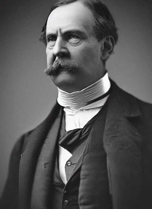 Prompt: portrait of a victorian politician, highly detailed, cinematic lighting, close up, volumetric, photorealistic, photograph by elliott & fry