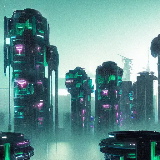 Image similar to cyberpunk future powerplants