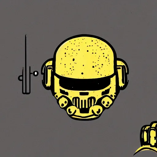 Prompt: an technical illustration of the helmet of a space marine from warhammer 4 0 k