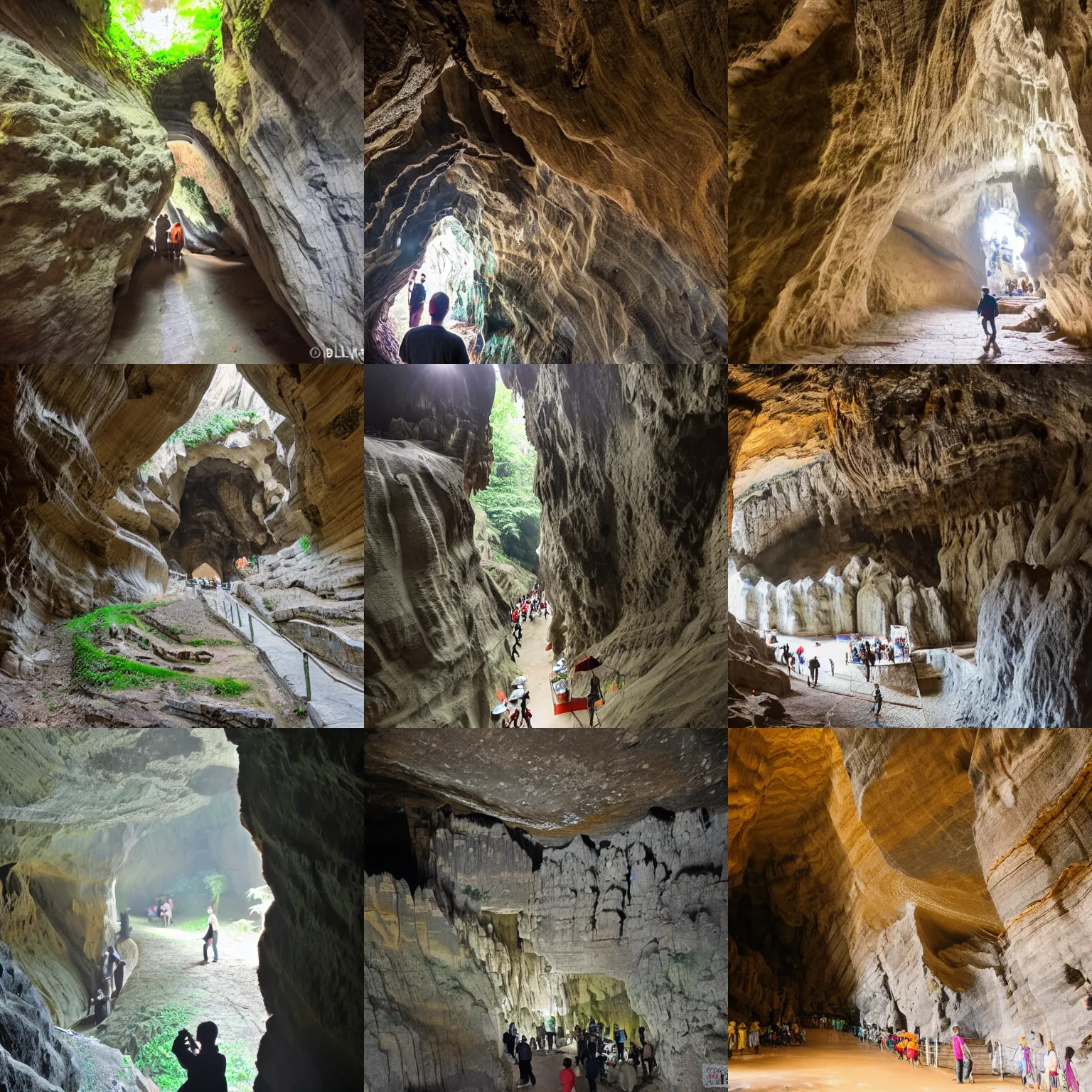 Prompt: inside han son doong cave