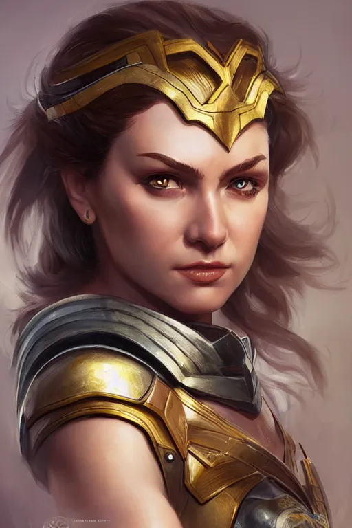 Image similar to amazon valkyrie athena, d & d, fantasy, portrait, highly detailed, headshot, digital painting, trending on artstation, concept art, sharp focus, illustration, art by artgerm and greg rutkowski and magali villeneuve