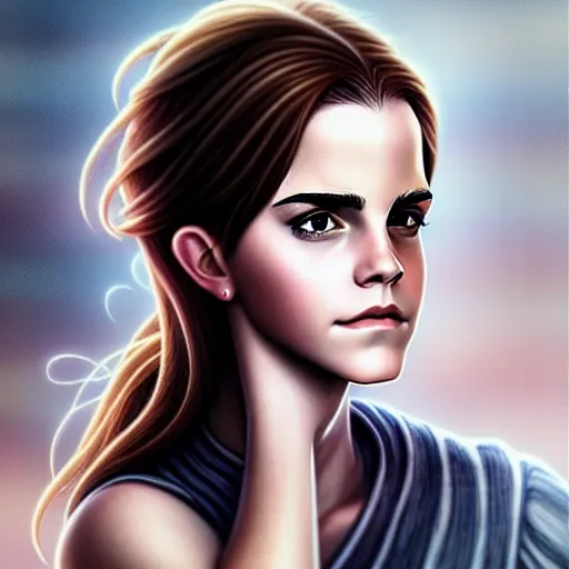 Image similar to Portrait emma watson, D&D, fantasy, intricate, highly detailed, digital painting, trending on artstation, sharp focus, illustration, style of Stanley Artgerm