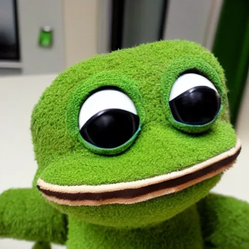 Image similar to cute pepe the frog with curly hair