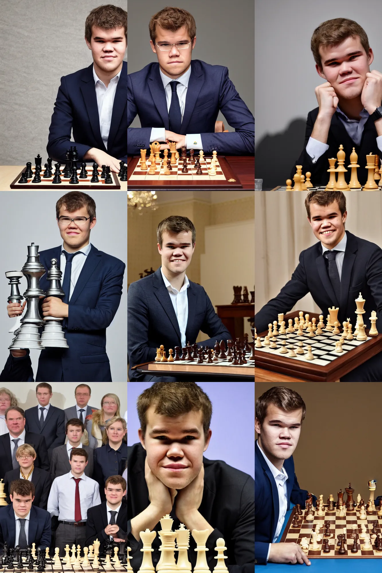 Prompt: The official photo of chess champion Magnus Carlsen as the new President of Russia