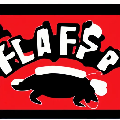 Image similar to chef platypus, logo style, black and red