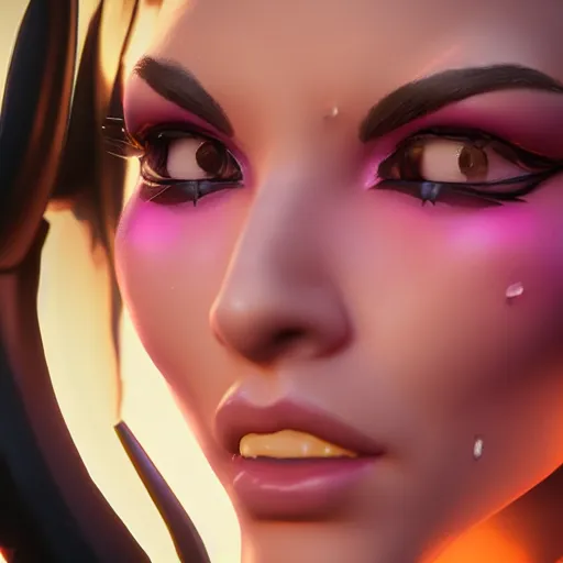 Image similar to still close up of pretty Caitlyn (League of Legends) in KDA More music video. 3d render, octane render, game art, realistic, highly detailed, trending on artstation, 4k, trending on artstation, pixar, cgsociety, unreal engine 5, redshift render, trending on artstation, blender, behance, cg