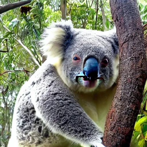 Prompt: koala selfie