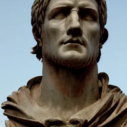 Prompt: Gaius Iulius Caesar (deutsch Gaius Julius Cäsar; * 13. Juli[2] 100 v. Chr. in Rom; † 15. März 44 v. Chr. ebenda) war ein römischerStaatsmann, Feldherr und Autor, der maßgeblich zum Ende der Römischen Republik und zu ihrer späteren Umwandlung in eine faktische Monokratie beitrug