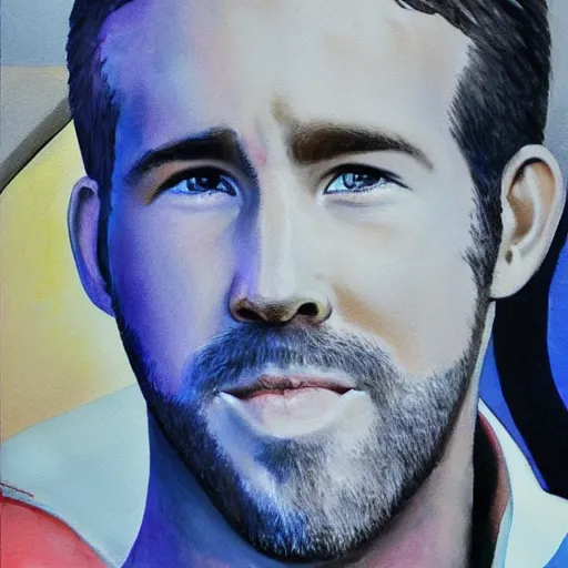 Image similar to ryan reynolds painted by agar, eileen high detail