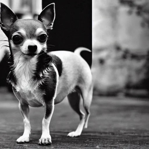 Image similar to chihuahua in the navy black and white photo vintage