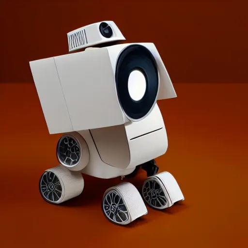 Image similar to Gorgeous isometric product photography of WALL-E designed by Dieter Rams