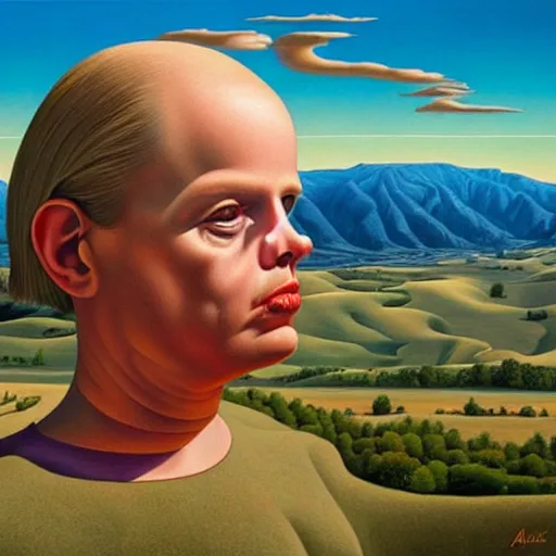 Prompt: alex gross, hyperrealistic surrealism landscape