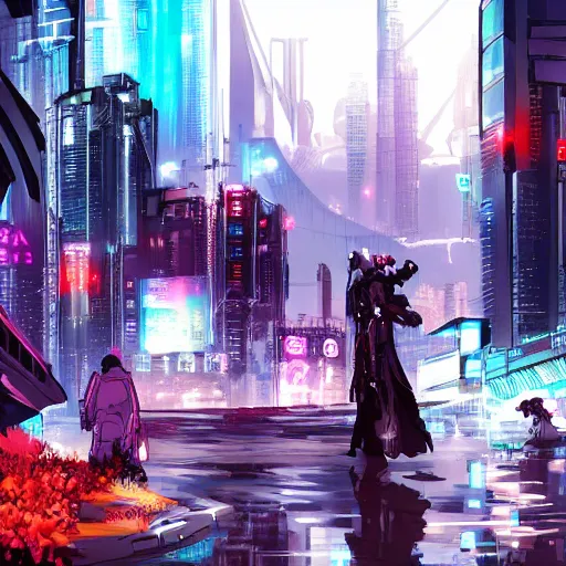 Prompt: ion fury city, cyberpunk, anime