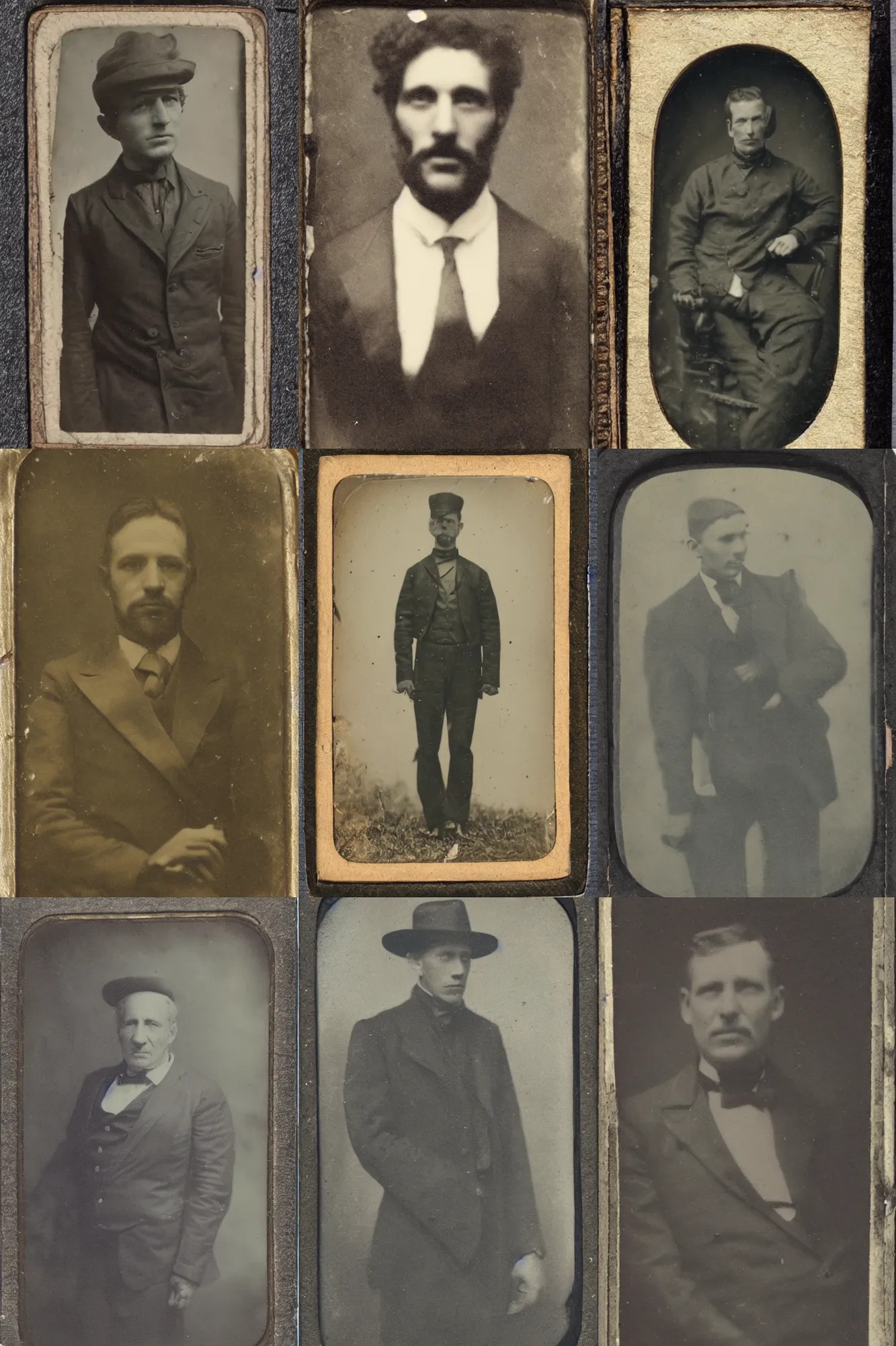 Prompt: an old tintype photograph of Frank Miller