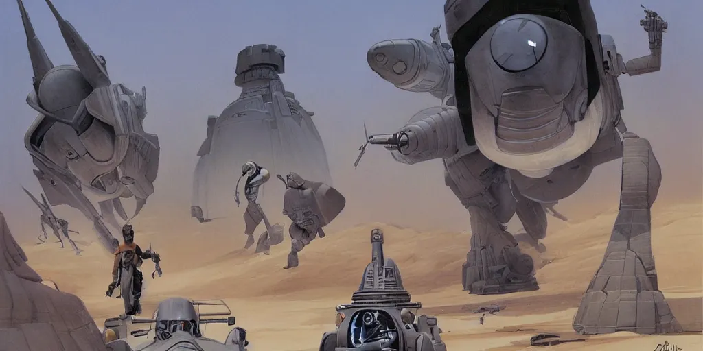 Image similar to art by Ralph McQuarrie and Joe Johnston and Doug Chiang,