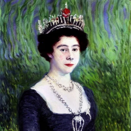 Prompt: a young queen elizabeth by monet