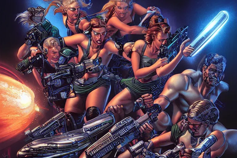 Prompt: hammer's slammers, epic science fiction digital art by mark brooks