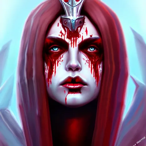 Prompt: blood queen, highly detailed, digital painting, artstation, concept art, smooth, sharp focus, illustration