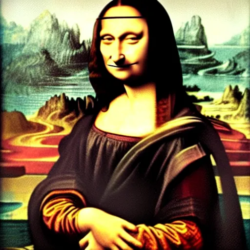 Image similar to Mr. Bean as the Mona Lisa by Leonardo da Vinci