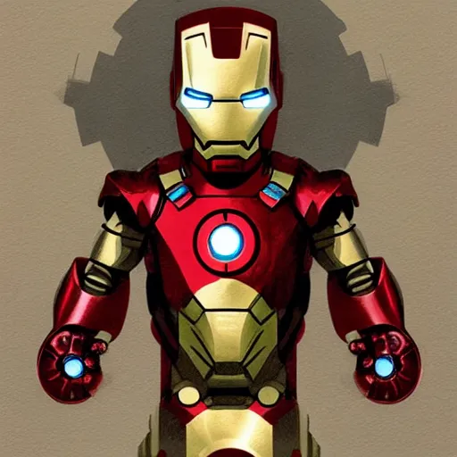 Image similar to i am baby iron man by greg rutkowski