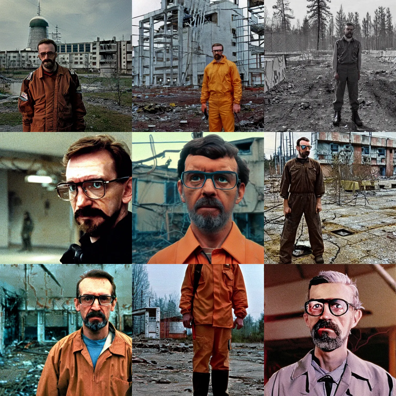 Prompt: gordon freeman in chernobyl, 1 9 8 9, ussr