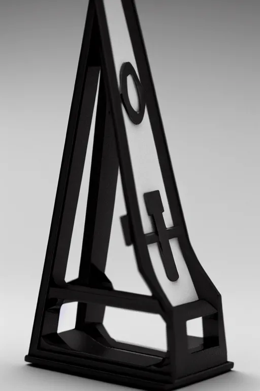 Image similar to a guillotine designed by fisher - price, plastic toy guillotine, high detail product photo, trending on artstation, 8 k