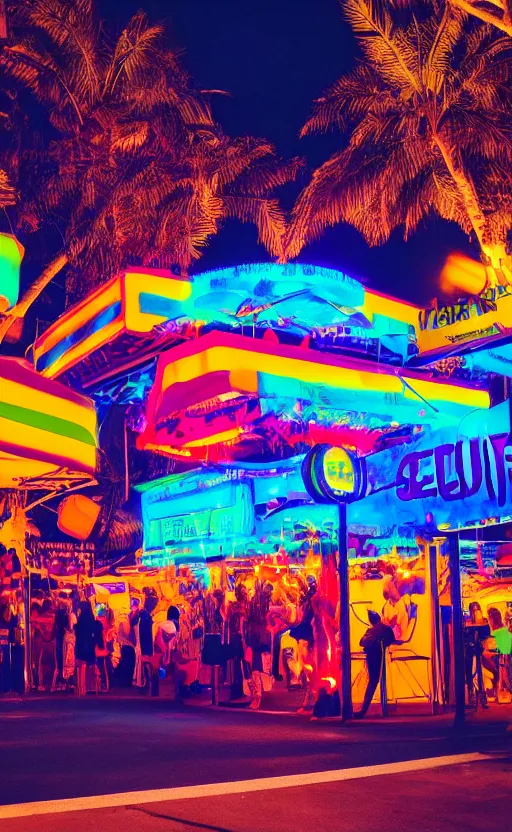 Image similar to super realistic, aesthetic, beautiful and colorful photo of a incredibly beautiful 8 0 s fair at nighttime, beautiful, professional camera