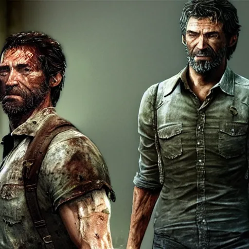 Image similar to Hugh Jackman as Joel in The Last of Us