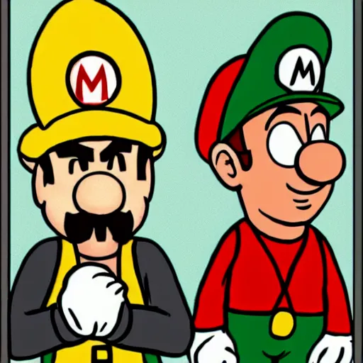 Prompt: mario and luigi as walter white and jesse pinkman