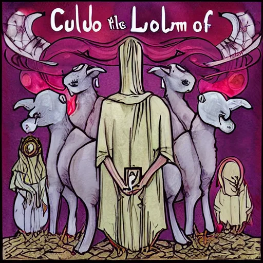 Image similar to cult of the lamb, fanart