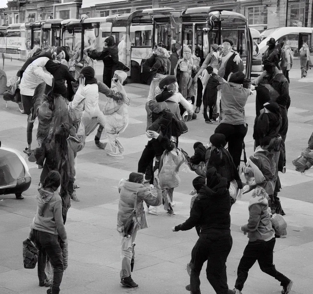 Image similar to people at the bus stop were looking at me. they were dancing among themselves. a courting, fleeting, violent dance that i was not invited to. after about a thousand questions the police officers stopped talking, although i was no longer answering. i hadn't even been listening. i was trying to look at the people at the bus stop, but they kept disappearing