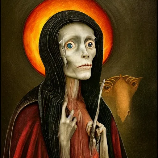 Prompt: semi - realistic weird and scary beautiful metaphysical portrait gothic style in style of hieronymus bosch anne stoke sharp focus 8 k