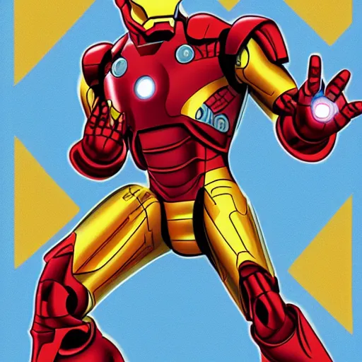 Prompt: iron man in old disney 9 0's style