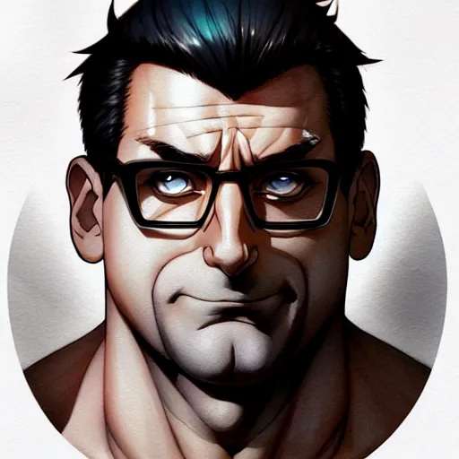 Image similar to buff omegachad steve carell, portrait shinkai makoto studio ghibli studio key hideaki anno sakimichan stanley artgerm lau rossdraws james jean marc simonetti elegant highly detailed digital painting artstation pixiv