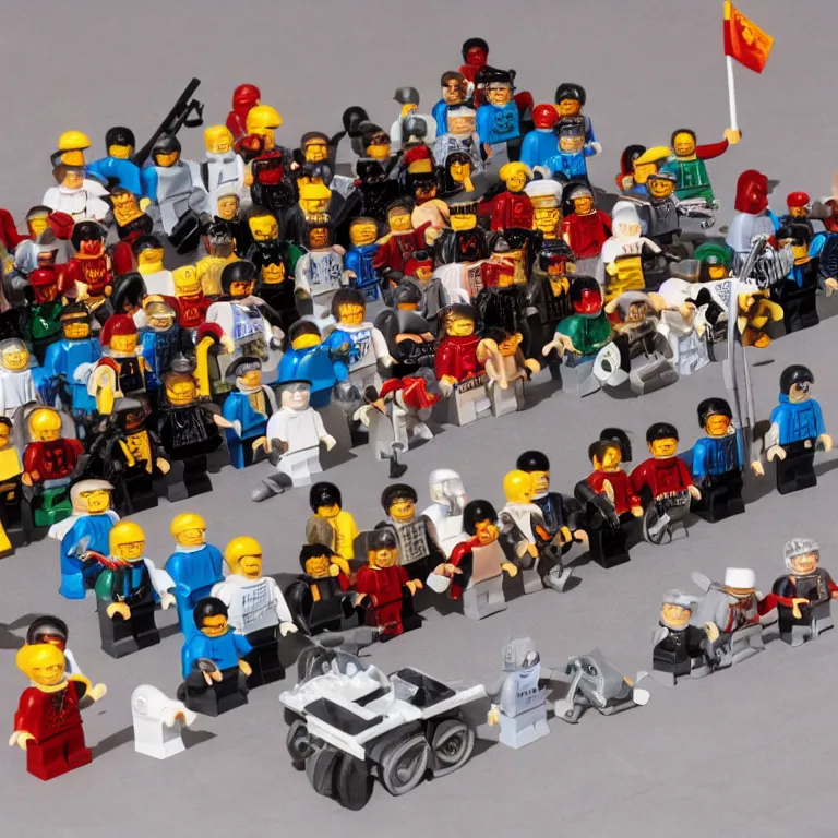 Image similar to 1 9 8 9 china tiananmen square protests lego set product marketing, photorealistic, studio lighting, highly detailed