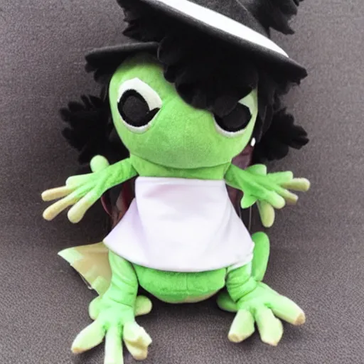 Image similar to cute fumo plush, a frog girl