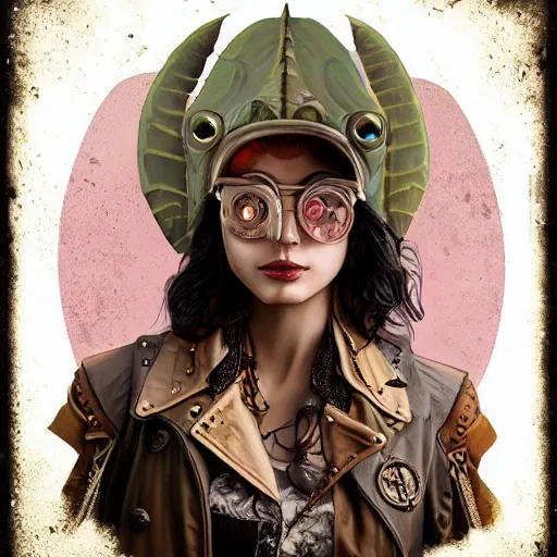 Image similar to Lofi steamPunk portrait tyrannosaurs rex Pixar style by Tristan Eaton Stanley Artgerm and Tom Bagshaw