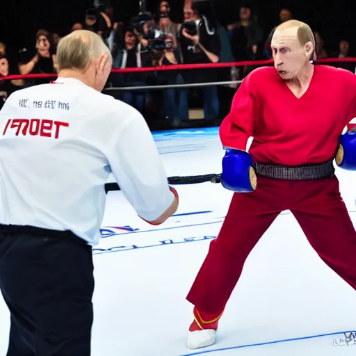 Image similar to photo of greta thumberg fighting vladimir putin