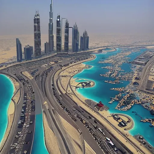 Prompt: gta : dubai, by albert aublet