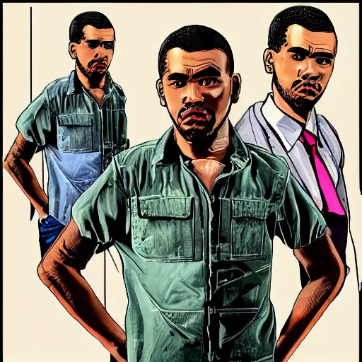 Prompt: a handsome urban youth, drawn in the style of gta v artwork